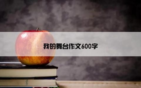 我的舞台作文600字