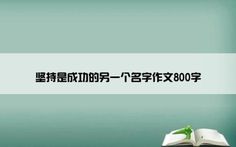 坚持是成功的另一个名字作文800字