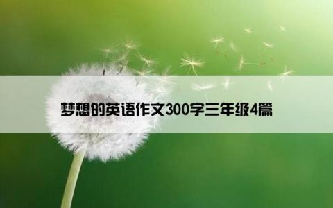 梦想的英语作文300字三年级4篇