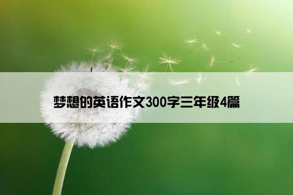 梦想的英语作文300字三年级4篇