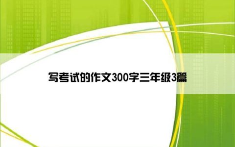 写考试的作文300字三年级3篇