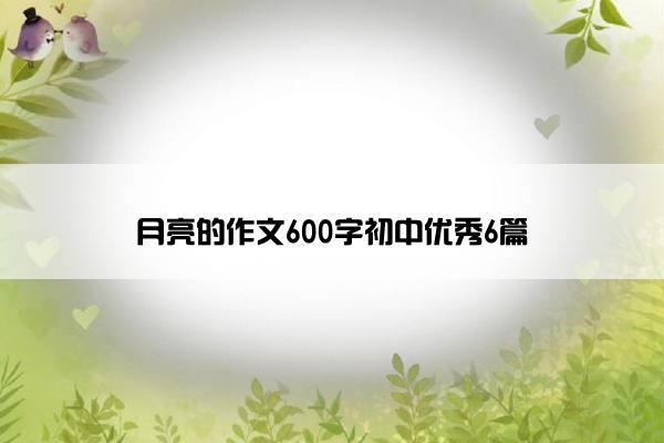 月亮的作文600字初中优秀6篇