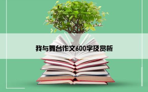 我与舞台作文600字及赏析