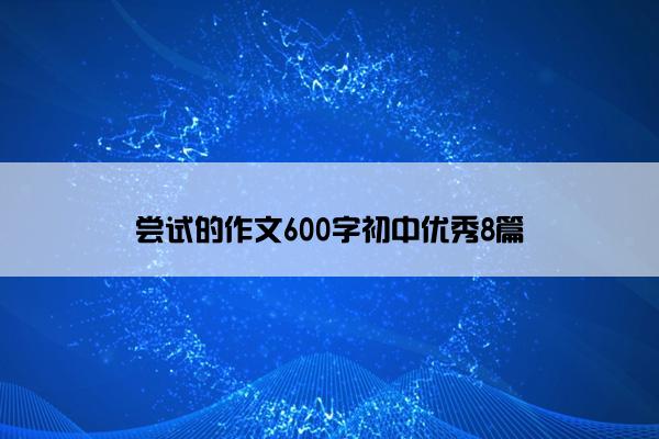 尝试的作文600字初中优秀8篇