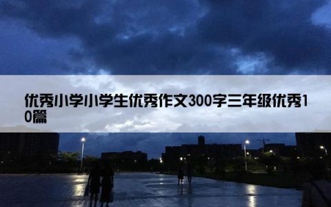 优秀小学小学生优秀作文300字三年级优秀10篇