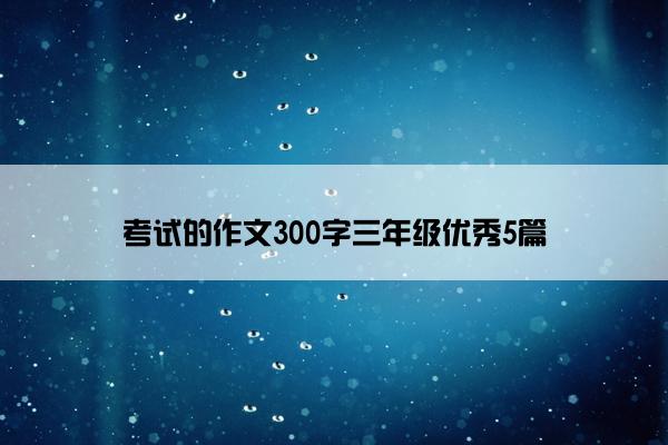 考试的作文300字三年级优秀5篇