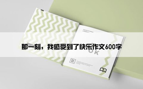 那一刻，我感受到了快乐作文600字