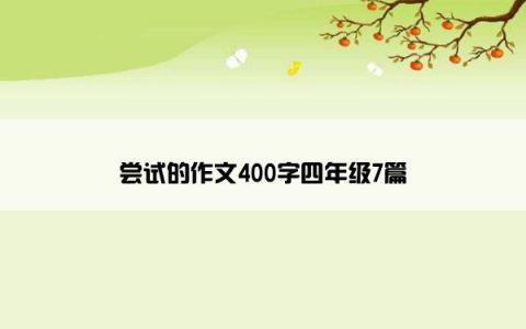 尝试的作文400字四年级7篇