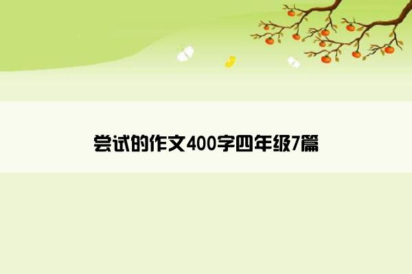 尝试的作文400字四年级7篇