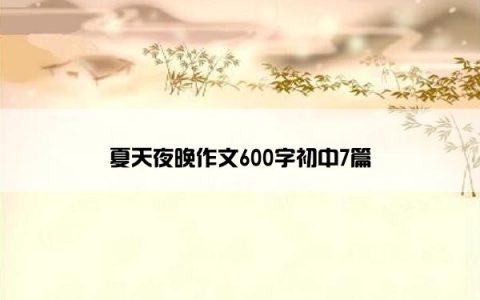 夏天夜晚作文600字初中7篇
