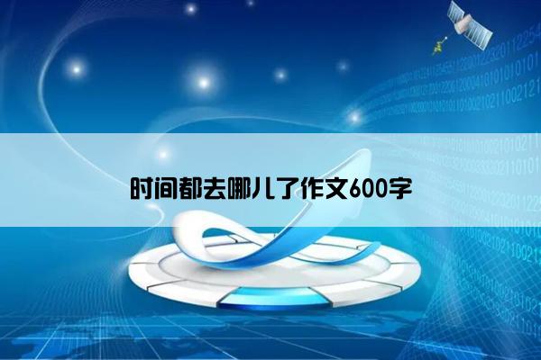 时间都去哪儿了作文600字