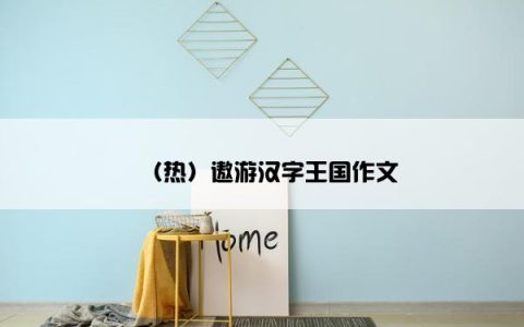 （热）遨游汉字王国作文