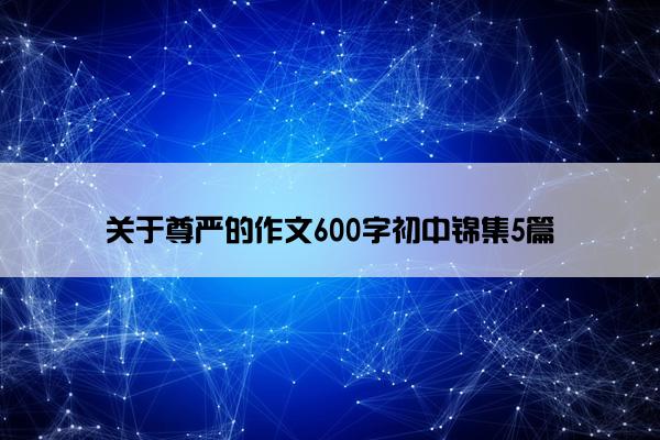 关于尊严的作文600字初中锦集5篇