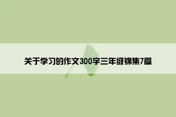 关于学习的作文300字三年级锦集7篇