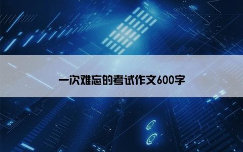 一次难忘的考试作文600字