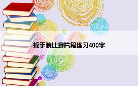 扳手腕比赛片段练习400字