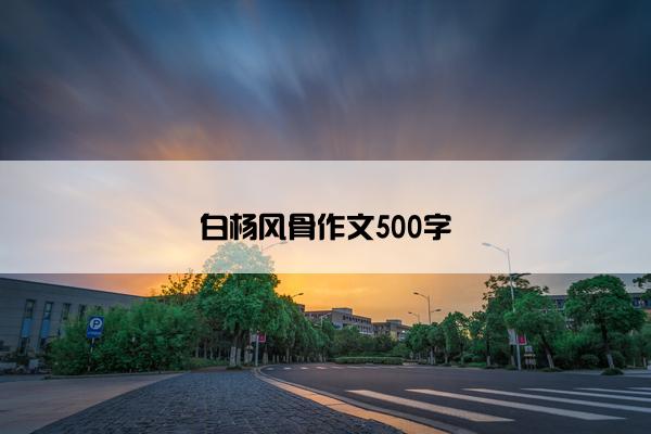 白杨风骨作文500字