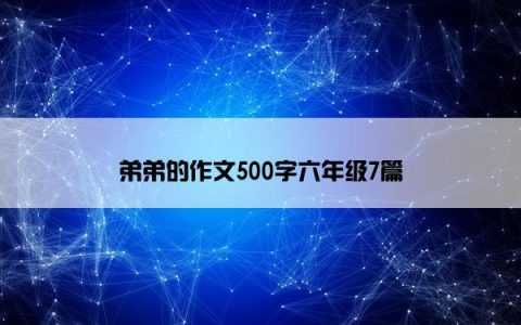 弟弟的作文500字六年级7篇