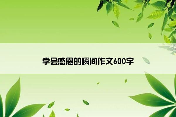 学会感恩的瞬间作文600字