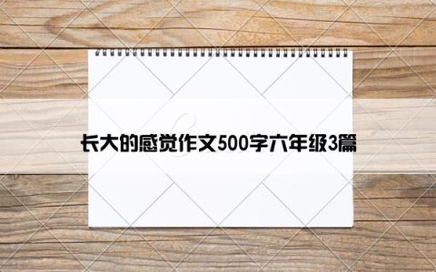 长大的感觉作文500字六年级3篇