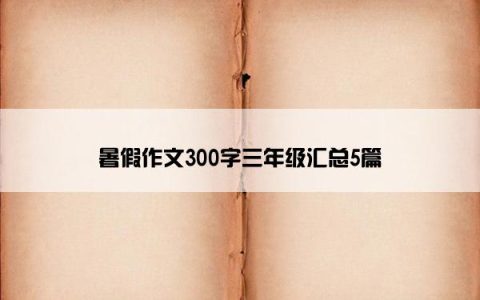 暑假作文300字三年级汇总5篇