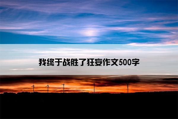 我终于战胜了狂妄作文500字