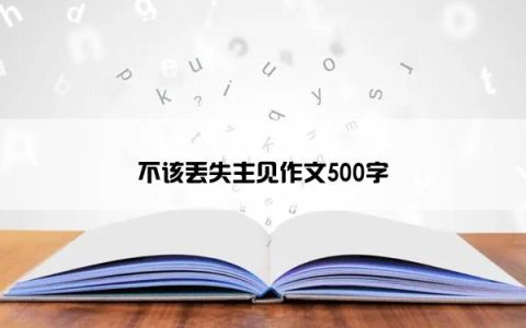 不该丢失主见作文500字