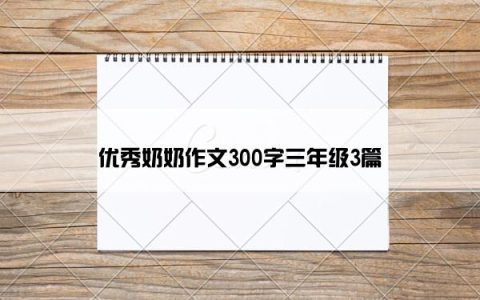 优秀奶奶作文300字三年级3篇