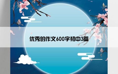 优秀的作文600字初中3篇