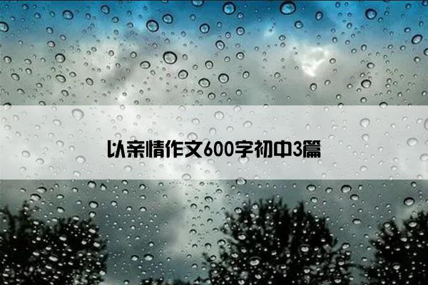 以亲情作文600字初中3篇