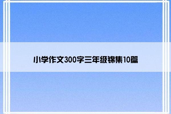 小学作文300字三年级锦集10篇