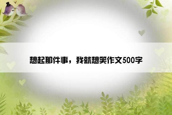 想起那件事，我就想笑作文500字