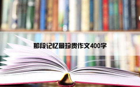 那段记忆最珍贵作文400字