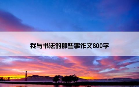 我与书法的那些事作文800字