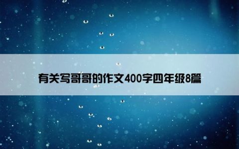 有关写哥哥的作文400字四年级8篇