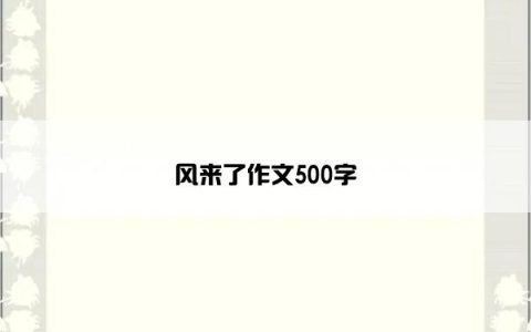 风来了作文500字