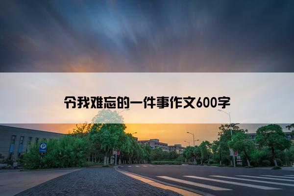 令我难忘的一件事作文600字