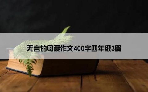 无言的母爱作文400字四年级3篇