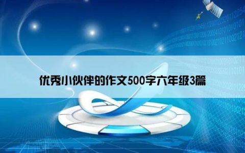优秀小伙伴的作文500字六年级3篇