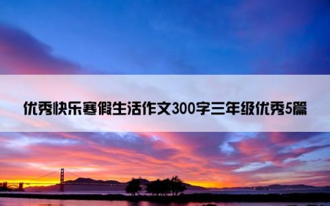 优秀快乐寒假生活作文300字三年级优秀5篇