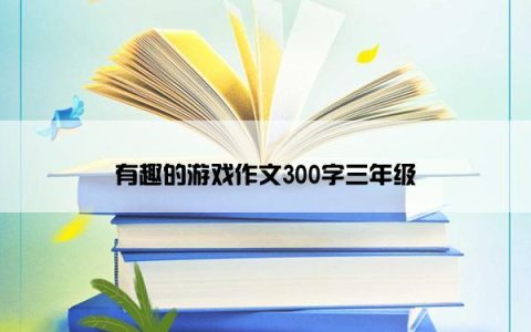 有趣的游戏作文300字三年级