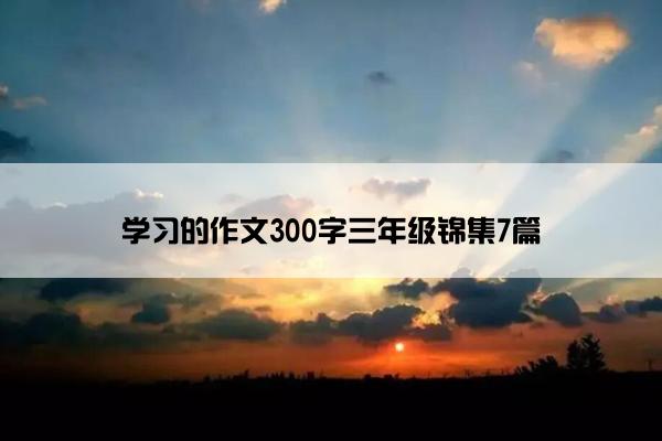 学习的作文300字三年级锦集7篇