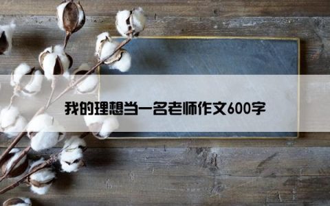 我的理想当一名老师作文600字