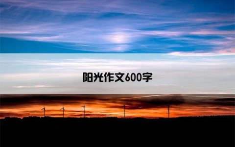 阳光作文600字