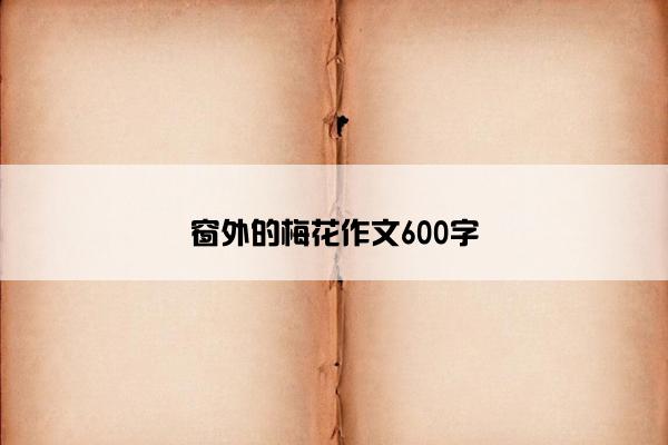 窗外的梅花作文600字