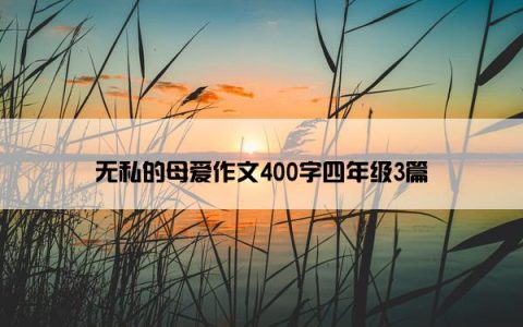 无私的母爱作文400字四年级3篇