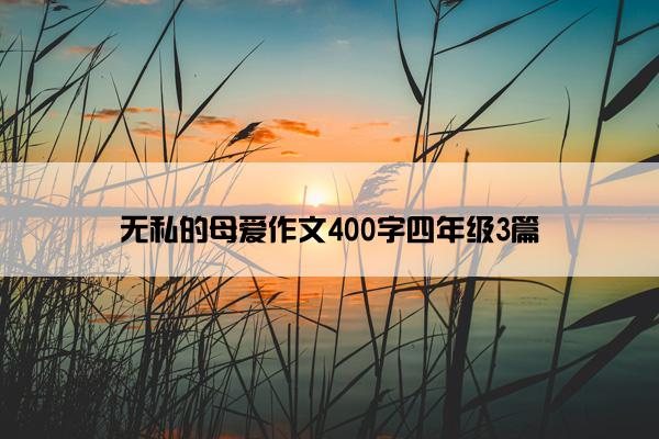 无私的母爱作文400字四年级3篇