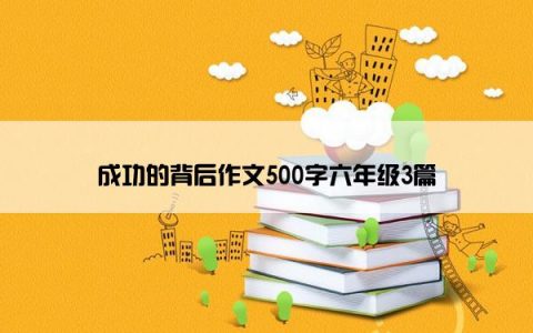 成功的背后作文500字六年级3篇