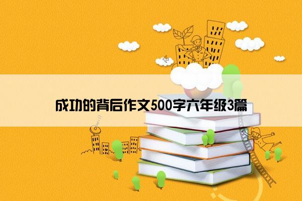 成功的背后作文500字六年级3篇