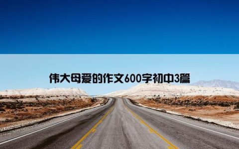 伟大母爱的作文600字初中3篇